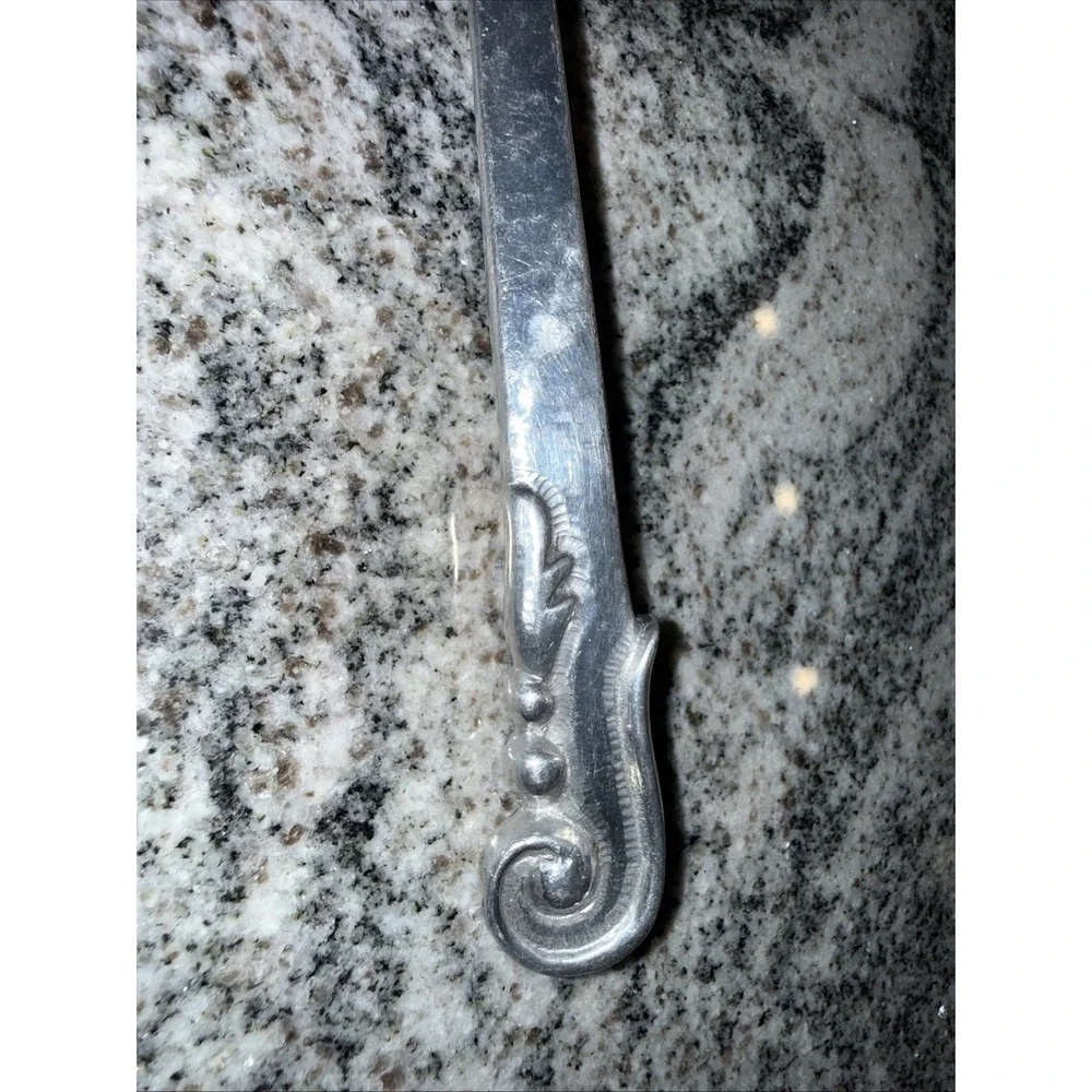 VINTAGE Cellini Craft Argental HAMMERED ALUMINUM SERVING SPOON 14.5